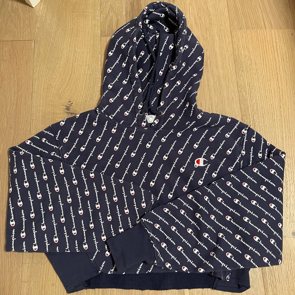 champion cropped hoodie size small